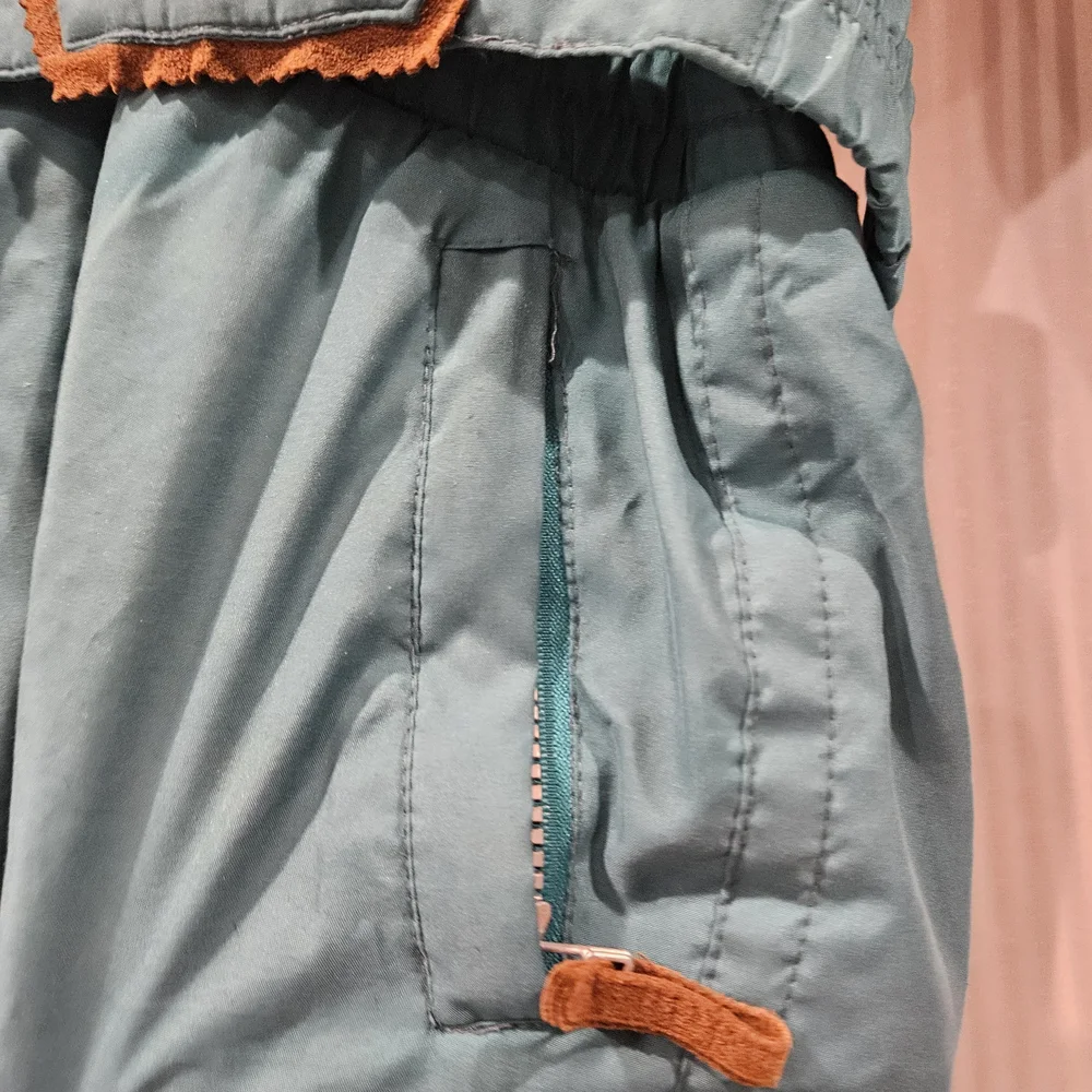 Vintage Obermeyer Girls (8) Teal Snowsuit with Red Embroidery